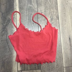 Red Cropped Tank Top